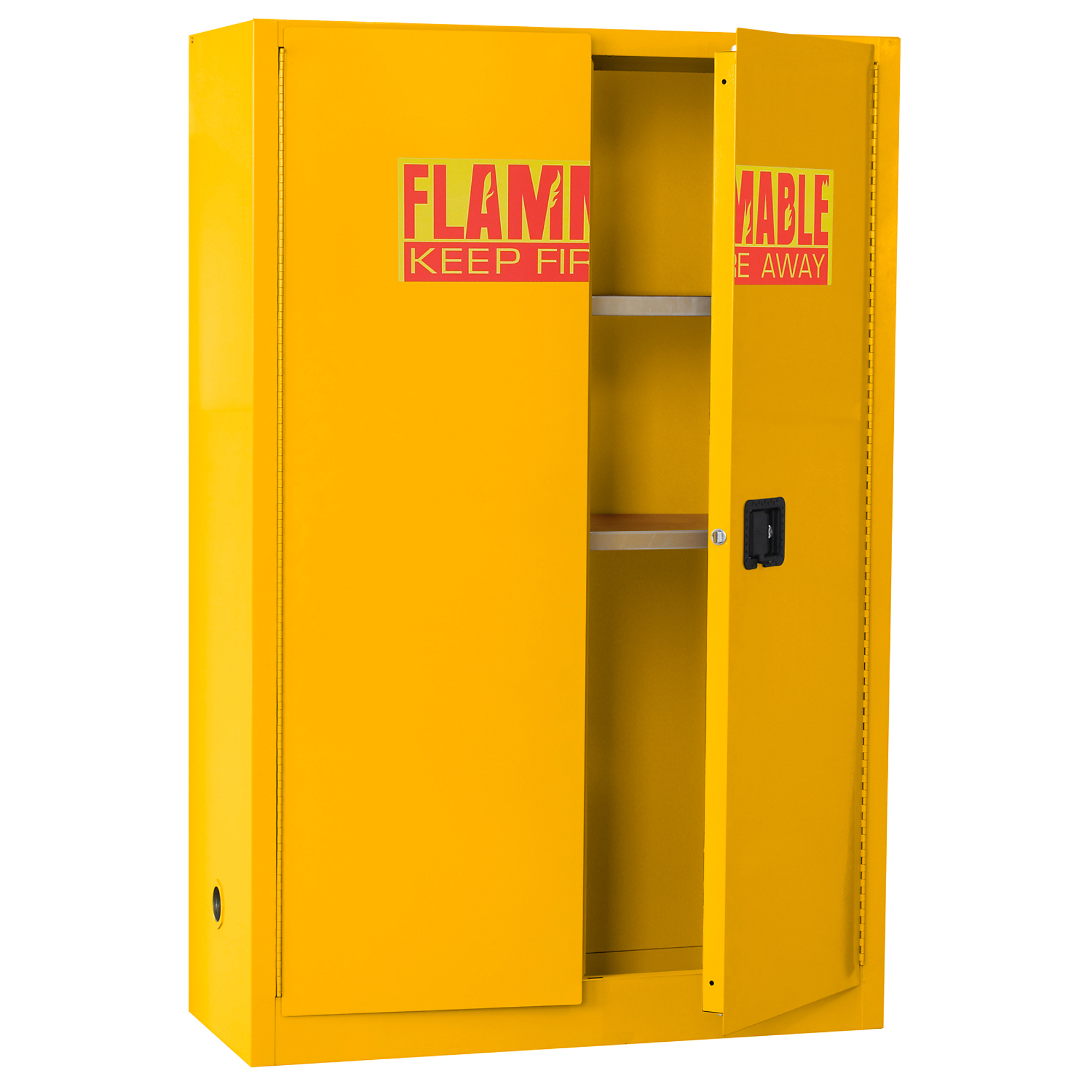 Sandusky Lee Flammable Safety Cabinet - 45 Gal., 48in. x 24in., Dual Vents, Lockable, Yellow, Model# SC450F-P